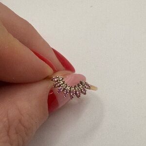 La Kaiser Pink Sapphire and Diamond 14kt ring - size 7